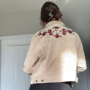 Embroidered Suede Jacket